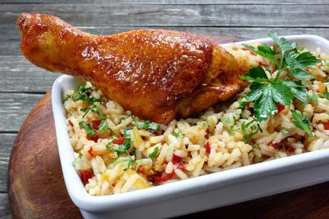 Fried chicken leg Stock Photos