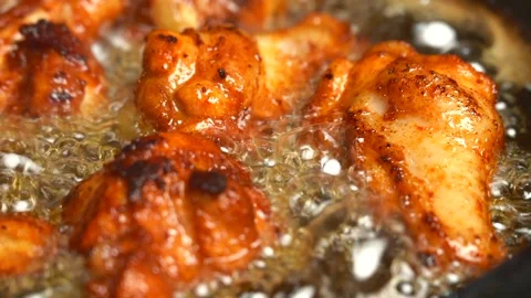 Fried Chicken Legs and Wings (Deep-fried Foods) Stock Footage 330280182