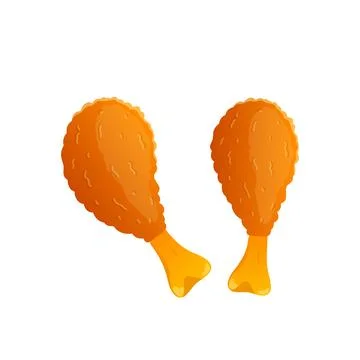 Fried chicken legs in flat design. Tasty fast food meal, crispy drumsticks. V Ilustración de archivo