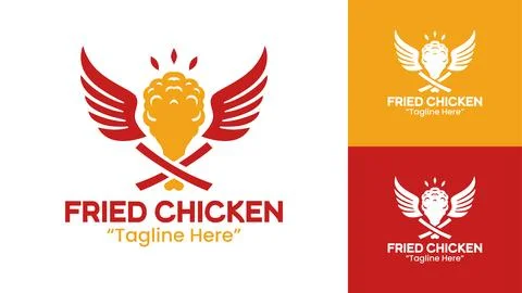 Fried Chicken Logo Creative Crispy Meal Branding Stock-Illustration