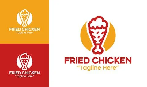 Fried Chicken Logo Premium Quick Service Symbol Stock-Illustration