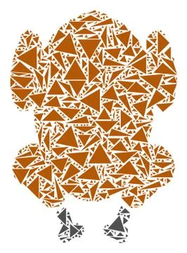 Fried Chicken Mosaic of Triangles Stock Illustration