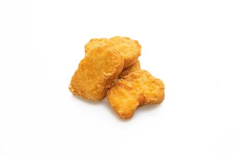Fried chicken nugget on white background Foto stock