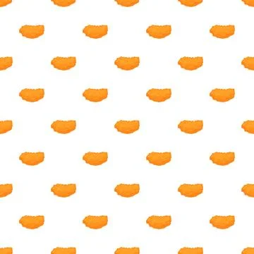 Fried chicken nuggets creating a seamless food pattern Stock Illustration