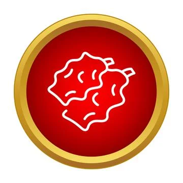 Fried chicken nuggets icon in a red circle Stock Illustration