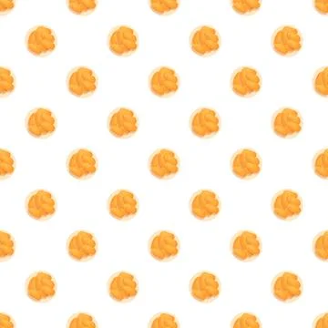 Fried chicken nuggets pattern on white background Stock Illustration
