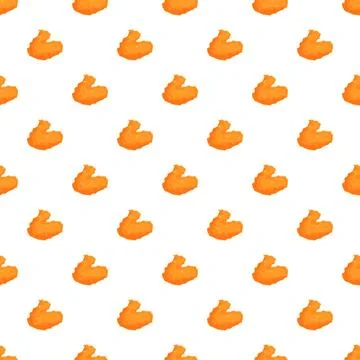 Fried chicken nuggets seamless pattern on white background Stock Illustration