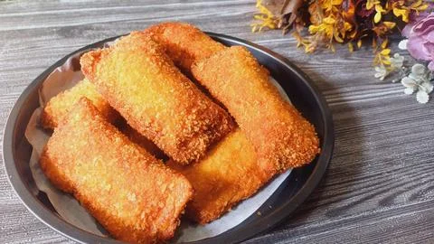Fried chicken puff Stock Photos