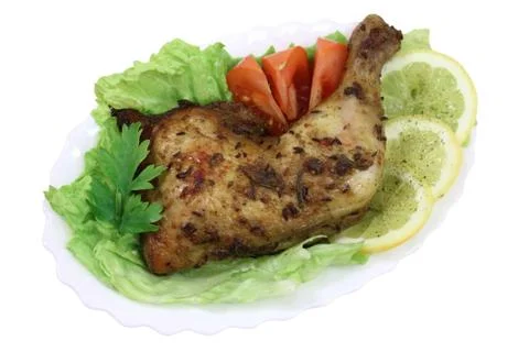 Fried chicken quarter Stock Photos