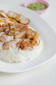 Fried Chicken with  rice Stock Photos