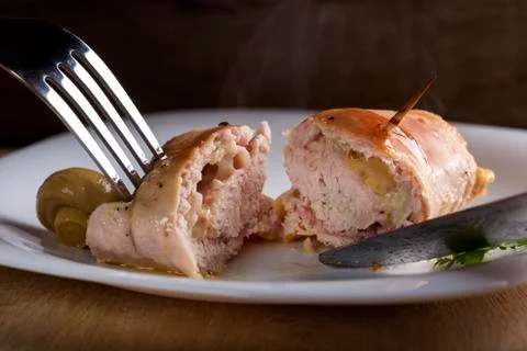 Fried chicken rolls Stock-Fotos