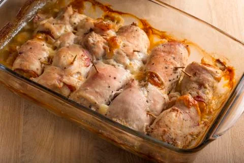 Fried chicken rolls Stock-Fotos