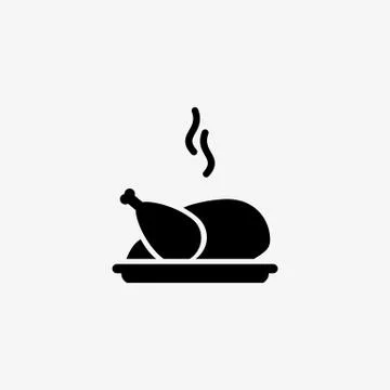 Fried chicken simple flat vector illustration icon Stock Illustration