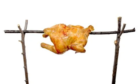 Fried chicken on a skewer Stock Photos