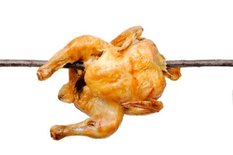 Fried chicken on a skewer Stock Photos