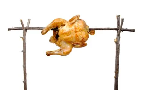 Fried chicken on a skewer Stock Photos
