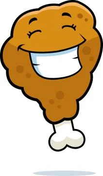 Fried Chicken Smiling Stock Illustration