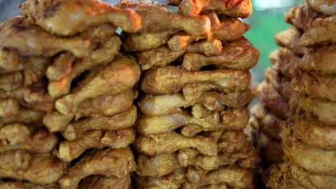 Fried Chicken Street Stock Footage 132580392