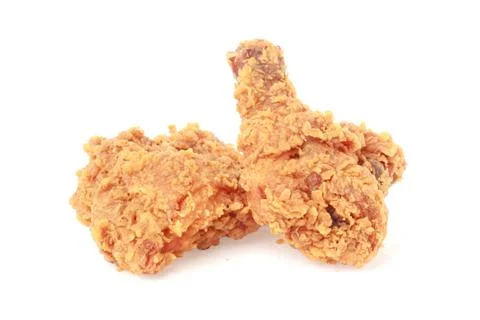 Fried chicken on white background Stock Photos