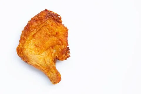 Fried chicken on white background. Stock Photos