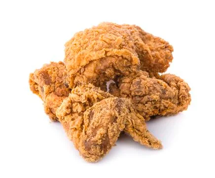 Fried chicken on white background Stock Photos