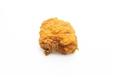 Fried chicken on white background Stock Photos