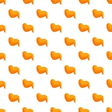 Fried chicken wing pattern repeated on white background イラスト素材