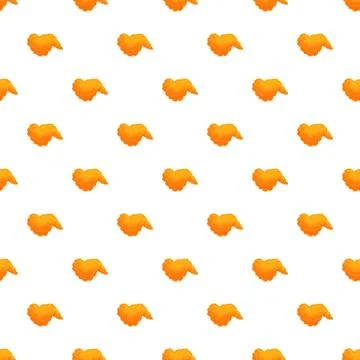 Fried chicken wing pattern on white background Stock Illustration