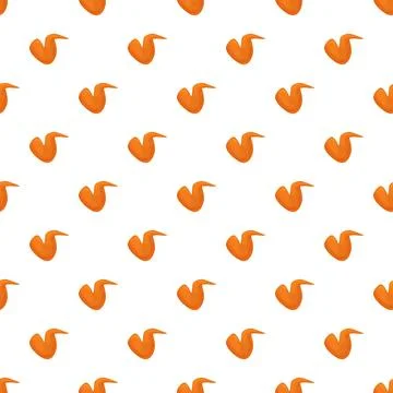 Fried chicken wing pattern on white background Stock Illustration