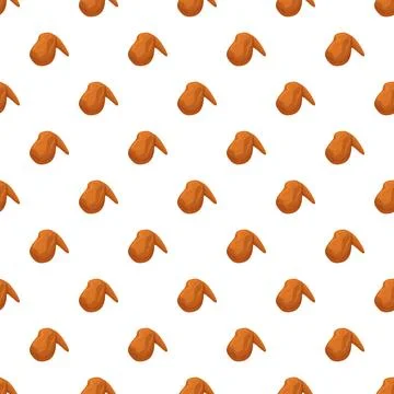 Fried chicken wing seamless pattern background design Stock Illustration