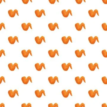 Fried chicken wing seamless pattern for fast food background Illustrazione stock