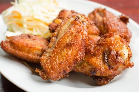 Fried chicken wings Stock Photos