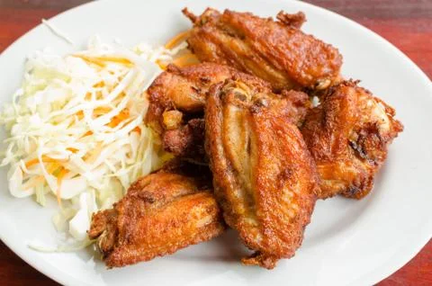 Fried chicken wings Stock Photos