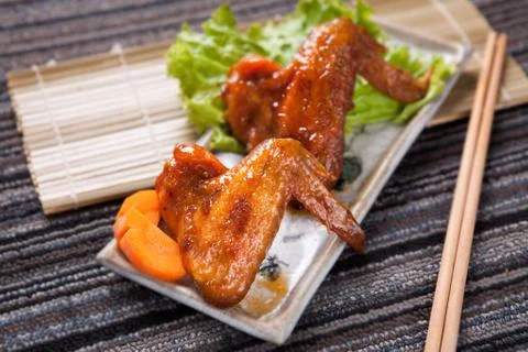 Fried chicken wings Stock Photos