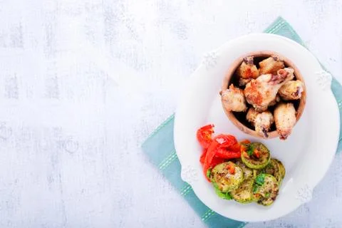 Fried chicken wings Stock Photos