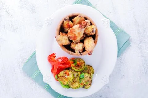 Fried chicken wings Stock Photos