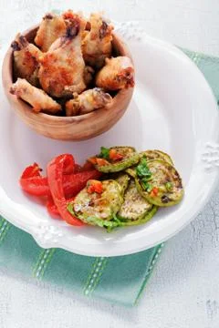 Fried chicken wings Stock Photos