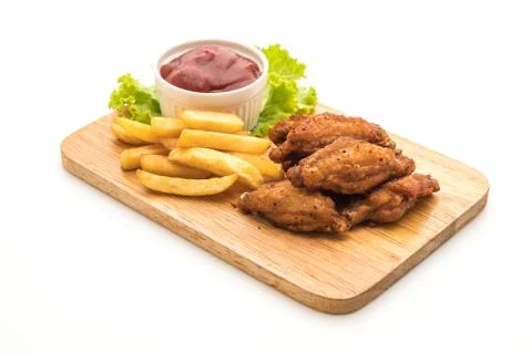 Fried chicken wings Stock Photos