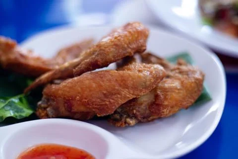 Fried chicken wings Fotos Stock