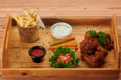 Fried chicken wings Stock Photos