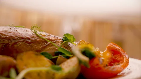 Fried chicken wings on a plate Video stock 143116745
