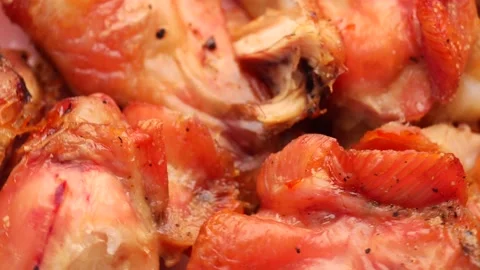 Fried chicken wings, rotation in circle. Stock Footage 236425005