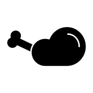 Fried chiken solid icon. Chicken leg vector illustration isolated on white Illustrazione stock