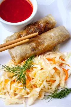Fried Chinese Spring rolls. Stock Photos
