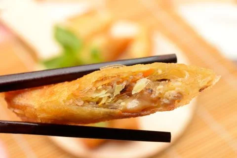 Fried Chinese Spring rolls Stock Photos