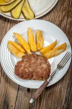 Fried chop. Stock Photos