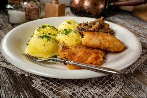 Fried cod fillet . Stock Photos
