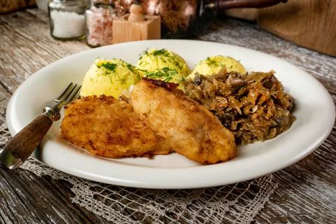 Fried cod fillet . Stock Photos