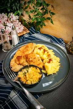 Fried cod fillet. Stock Photos