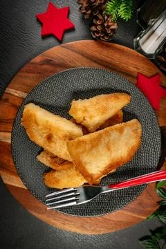 Fried cod fillet. Stock Photos